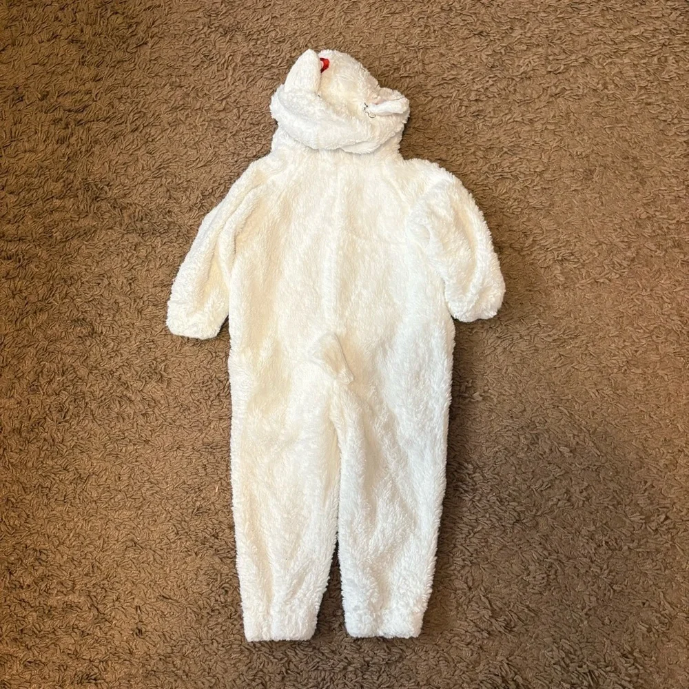 Target Bullseye Dog Costume Bodysuit 18-24 Mos White Red Halloween
